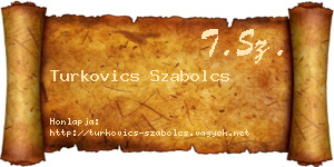 Turkovics Szabolcs névjegykártya